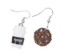 ROMISBABA Boucles D’oreilles Pendantes Fantaisie Biscuits et Tasse Café, Alliage Solide, Bijoux D’oreilles Délicats pour Femmes, pour Fêtes et Usage Quotidien, Design Original et Léger