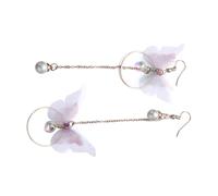 ROMISBABA Boucles D'oreilles Asymétriques en Alliage Or Ailes Ajourées et Cercle Creux, Polissage Soigné, Hypoallergéniques, pour Banquet de Mariage