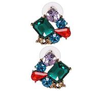 ROMISBABA Boucles Doreilles Femme Fantaisie Colorées Clous Doreilles Géométriques pour Mariage et Soirée Parure Bijoux pour Meilleure Amie et Famille