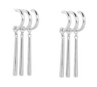 ROMISBABA Boucles D'oreilles Longues à Pompons Argentées Manchette Griffe Enveloppante Pour Femme Alliage De Zinc Résistant à La Décoloration Pour Oreilles Percées Trou Style Minimaliste