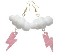 ROMISBABA Boucles d'Oreilles Pendantes Nuage et Éclair en Acrylique Grosse Taille Style Années 80 Boucles d'Oreilles Météo pour Femmes Accessoires Légers pour Fêtes et Usage Quotidien