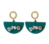 ROMISBABA Boucles D'oreilles pour Femmes en Alliage Perle, Forme Éventail, Faciles à Mettre et Enlever, Accessoires D'oreilles Pratiques Style Chic et Distinctif