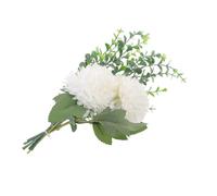 ROMISBABA Boule de Chrysanthèmes Artificiels Blancs avec Eucalyptus Bouquet Décoratif en Soie Fleurs Réalistes pour Maison Jardin Mariage et Décoration de Thanksgiving Composition