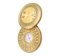 ROMISBABA Boussole Chinoise en Alliage Pure Cuivre Couvercle, Compas Portable Rond 1 Pièce, Boussole D'extérieur Feng Shui pour Camping Randonnée et Navigation, Précis et Décoratif