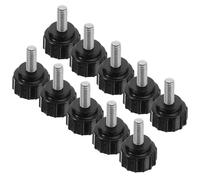 ROMISBABA Bouton Fileté Moleté M4x10mm 10pcs Vis à Main Acier Inoxydable pour Fixation Écran Ordinateur et Machines