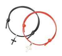 ROMISBABA Bracelet Croix Cordon Ciré Bracelet Couple Assorti Amitié Fait Main Pour Poignet