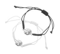 ROMISBABA Bracelet de Volley-ball Chic et Résistant à L'usure en Corde Tressée Noire et Blanche, Lot de 2 Pièces Réglables pour Joueurs et Équipes, Accessoire Sport pour Entraînement