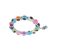 ROMISBABA Bracelet Femme Perlé Main de Hamsa Vintage avec Œil Bleu Protecteur Accessoire et Élégant pour Cadeau et Usage Quotidien