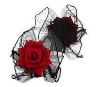 ROMISBABA Bracelet Fleur Gothique en Dentelle Noire Élastique Ajustable pour Femme, Accessoire Élégant sans Marque pour Mariage et Fête Costumée