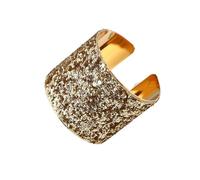 ROMISBABA Bracelet Manchette à Paillettes Ouvert Grand Format En Alliage Doré, Bijou Féminin Pour Soirée Et Événement, Style Scintillant Et Moderne