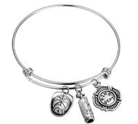 ROMISBABA Bracelet Pompier Ajustable en Acier Inoxydable Bijou de Poignet Chaîne Métal 1 Pièce Accessoire Créatif Thème Extincteur Usage Quotidien et Original