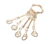 ROMISBABA Bracelet Squelette Gothique Métal Doré Chaîne Main Doigts Articulés Accessoire pour Femmes pour Halloween et Fêtes Costumées