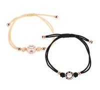 ROMISBABA Bracelets Connectés pour Couples Ajustables en Tissage Résistant, Paire de Bracelets de Contact Relationnel pour Relations à Distance, Vibration Tactile pour Homme et Femme,