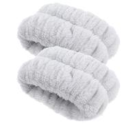 ROMISBABA Bracelets de Poignet en Flanelle Doux 2 Pièces, Bandeaux Ronds Légers et Confortables pour Laver le Visage et Tenir les Cheveux