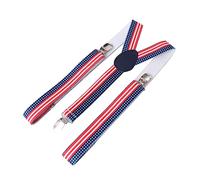 ROMISBABA Bretelles Élastiques Ajustables à Clipser Imprimé Drapeau Américain pour Hommes et Femmes Maintien Sécurisé et Confortable