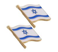 ROMISBABA Broche Drapeau D'israël Émaillée Métallique, Lot De 2 Broches à Vêtements, Épingle Carrée Israélienne, Accessoire Fan Pour Événement Sportif Et Souvenir Patriotique