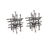 ROMISBABA Broche Géométrique en Alliage de Zinc, Épingle à Plastron Décorative Femme, Lot de 2, Finition Maille, Accessoire Mode Hiver pour Vêtements Sophistiqués