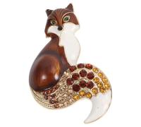 ROMISBABA Broche Renard Vintage en Alliage Effet Goutte D’huile, Accessoire de Mode Simple et Élégant pour Vêtements, Pièce Unique Marron, pour Fêtes et Banquets, Épingle Décorative