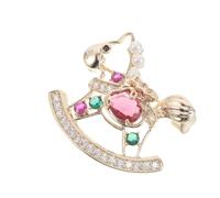 ROMISBABA Broche Unisexe Cheval en Cristaux Colorés, Épingle Décorative pour Vestes et Chapeaux, Accessoire Zodiaque Animal pour Mariage et Voyage, Présent Nouvel An Chinois, Finition Solide