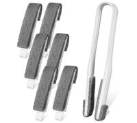 ROMISBABA Brosse de Nettoyage pour Stores et Ventilations Tête Détachable Tampon Abrasif Doux Outil Compact et pour Pales de Ventilateur et Bouches Daération Kit Pince Têtes de Rechange