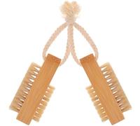 ROMISBABA Brosses Nettoyage des Ongles en Bambou Naturel 2pcs, Légères et Résistantes, Outils de Pédicure Soin des Ongles à Domicile