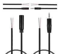 ROMISBABA Câble d'extension audio 3,5 mm 30 cm lot de 4 avec connecteurs mâle et femelle, rallonge pour casque et haut-parleur, cordon audio compatible téléphones, tablettes, ordinateurs