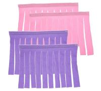 ROMISBABA Cachette pour Petits Animaux 4 Pièces Rideau à Pompons Suspendu, Hamac pour Cage de Cochon d'Inde, Tissu Respirant, Coloris Rose et Violet, Accessoire pour Habitat Sécurisé