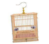 ROMISBABA Cage à Oiseaux Suspendue Bambou pour Canaris Pinson avec Crochet Et Plateau Pivotants Design Rectangulaire pour Oiseaux Chanteurs