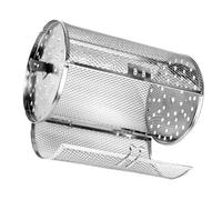 ROMISBABA Cage de Rôtisserie Rotative en Acier Inoxydable Antirouille pour Barbecue Extérieur, Support de Cuisson pour Four Électrique, Panier à Griller Noix et Fruits Secs, Accessoire