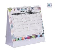 ROMISBABA Calendrier de Bureau avec Pages à Retourner Planificateur Mensuel et Quotidien pour Bureau Scolaire et Enseignant Suivi des Habitudes Annuel Perpétuel