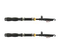 ROMISBABA Canne à Pêche Pliable Ultra-Résistante 10 M Mini Canne Télescopique Courte 2 Pièces Équipement Portable pour Pêche en Mer et Eau Douce Moulinet Intégré et Anneaux Renforcés