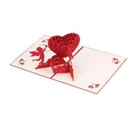 ROMISBABA Carte de Vœux 3d Motif Cœur en Papier Spécial 13 X 15,5 Cm 1 Pièce Carte de Bénédiction Amour pour Saint-valentin et Anniversaire Créative pour Famille et Amis