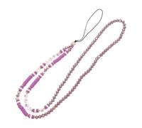 ROMISBABA Chaîne Anti-perte pour Téléphone Portable Perles en Pâte Polymère Diy, Accessoire Décoratif Léger, Couleur Violette, Lanière Suspendue Compacte, Ornement pour Smartphones