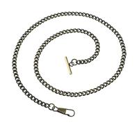 ROMISBABA Chaîne De Montre De Poche en Métal Vintage Bronze, Style Rétro Boucle en T, Longueur 65 Cm, Chaîne De Ceinture en Jean Unisexe, Accessoire Décoratif Et Fonctionnel pour Montre De Poche