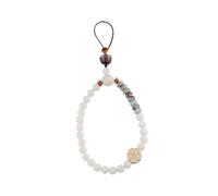 ROMISBABA Chaîne De Téléphone En Perles De Bouddha Pour Portable Lanière Téléphone Pratique Cordon En Bois Jaune Fleurs Style Chinois Rétro Taille Unique Accessoire Léger Pour Poignet