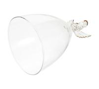 ROMISBABA Cloche en Verre Transparente D’Ange Couvercle Décoratif pour Fleurs Préservées Centre de Table Élégant Décoration Intérieure Présent DIY Anniversaire sans Socle 15 CM