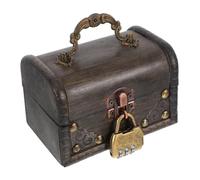 ROMISBABA Coffre Bois Vintage Multifonctionnel avec Serrure à Combinaison Boîte de Rangement Portable pour Bijoux et Objets Design Portable avec Poignée pour Voyage et Escape Game Style