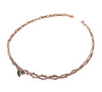 ROMISBABA Coiffe Médiévale Gothique Ajustable en Alliage Cuivre Ancien Strass Vert Émeraude, Couronne Épines Vintage pour Soirées Costumées, Mariages et Cosplay Femme, Accessoire Cheveux