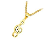 ROMISBABA Collier Avec Symbole Musical Pour Homme Pendentif Acier Titane Chaîne De Cou Créative