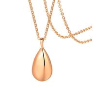 ROMISBABA Collier Diffuseur Parfum en Acier Inoxydable 304, Pendentif Urne Funéraire Anneau pour Cendres, Chaîne 2,0 MM 51 CM, Bijoux Femme Aromathérapie Rose Doré