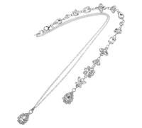 ROMISBABA Collier Dos Mariage Cristal pour Femme Pendentif Long Élégant Chaîne Arrière Brillante Bijoux Dos pour Cérémonie et Fête
