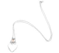 ROMISBABA Collier Femme Fiole Huile Essentielle Acier Titane Transparent Pendentif Cœur avec Bouchon Sécurisé pour Parfum Aromathérapie