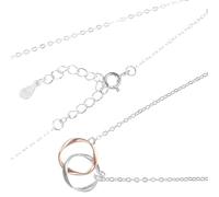 ROMISBABA Collier Pendentif Cercle Entrelacé Infini en Acier Inoxydable Chaîne Clavicule Femme Bijou Élégant pour Mère-Fille Présent Fête des Mères Accessoire Mode au Quotidien