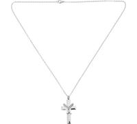 ROMISBABA Collier Urne Funéraire pour Animaux en Acier Inoxydable Pendentif Croix Compartiment pour Cendres Chaîne Ajustable Argentée Bijou Commémoratif pour Chien et Chat