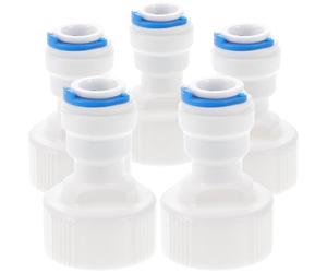 ROMISBABA Connecteur Droit Rapide 3/4 à 3/8 pour Système de Filtration D'eau, 5 Pièces en Pp Blanc, Adapté pour Réfrigérateur et Machine à Café, Sécurisé et Professionnel