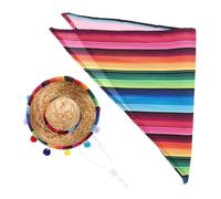 ROMISBABA Costume D’oie Mexicain Petit Sombrero Et Bandana en Tissu Doux pour Décoration De Jardin, Tenue Festive pour Porche Et Fête Cinco De Mayo, Adapté Aux Oies Et Petits Animaux