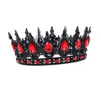 ROMISBABA Couronne Baroque pour Femmes Diadème Élégant Noir et Rouge avec pour Mariage Prom Halloween et Anniversaire Accessoire Vintage pour Reine et Princesse