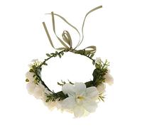 ROMISBABA Couronne De Fleurs Beige Diadème Floral Pour Mariage Et Festivals Accessoire Élégant Pour Cheveux Pour Cérémonies Et Plages