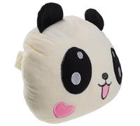 ROMISBABA Coussin de Cou Panda pour Voiture Blanc en Peluche Artificielle avec Housse Amovible pour Soulager la Fatigue du Cou, pour Sièges de Bureau et Voiture