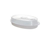 ROMISBABA Cuiseur Vapeur Micro-ondes Polyvalent avec Couvercle pour Poisson et Légumes Plat de Cuisson Saine Rapide et Facile à Nettoyer pour Repas et Moelleux